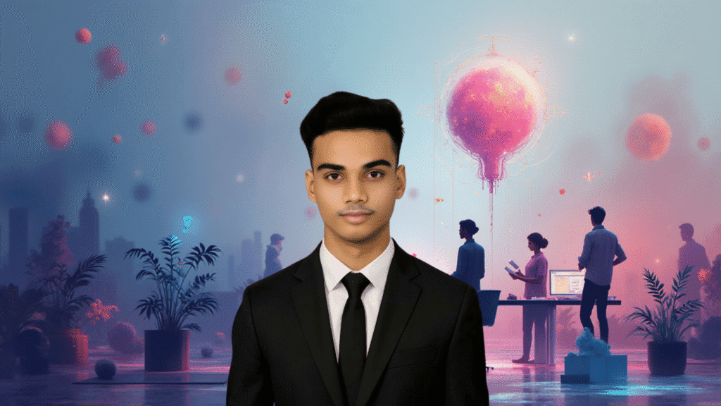 Creative graphic design team working together on brand identity and marketing visuals at Marketing4Bihar